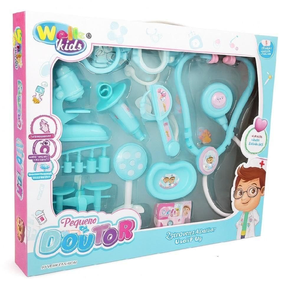 Kit Doutor Infantil Brinquedo De Enfermagem Completo Com 10 Peças Estilo Profissional