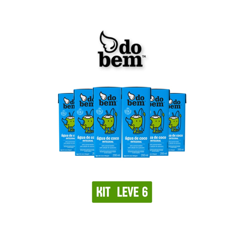 Agua De Coco Integral Do Bem 200Ml - Kit 6 Unidades