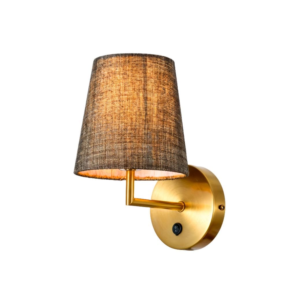 Arandela Clássica Dourada com Cúpula Preta 25cm 1E27