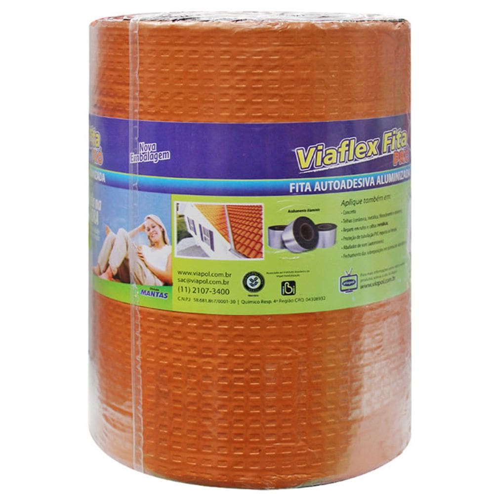 Manta Térmica Asfáltica Cor Telha 10 Cm X 10 Mt Viapol