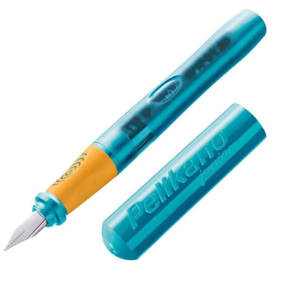 Caneta Tinteiro Pelikan Pelikano Junior Azul Pena Canhoto