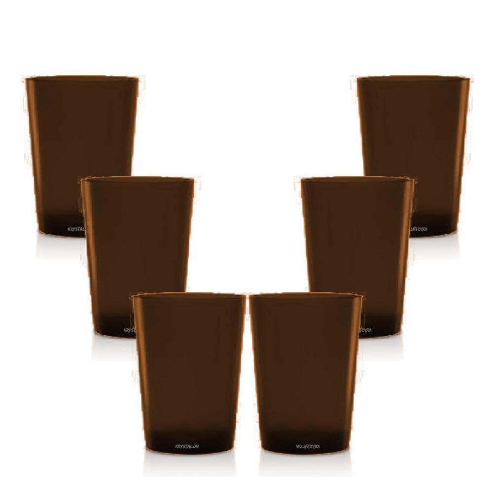 MP - Kit 6 Copos Short Drink 200Ml Marrom P