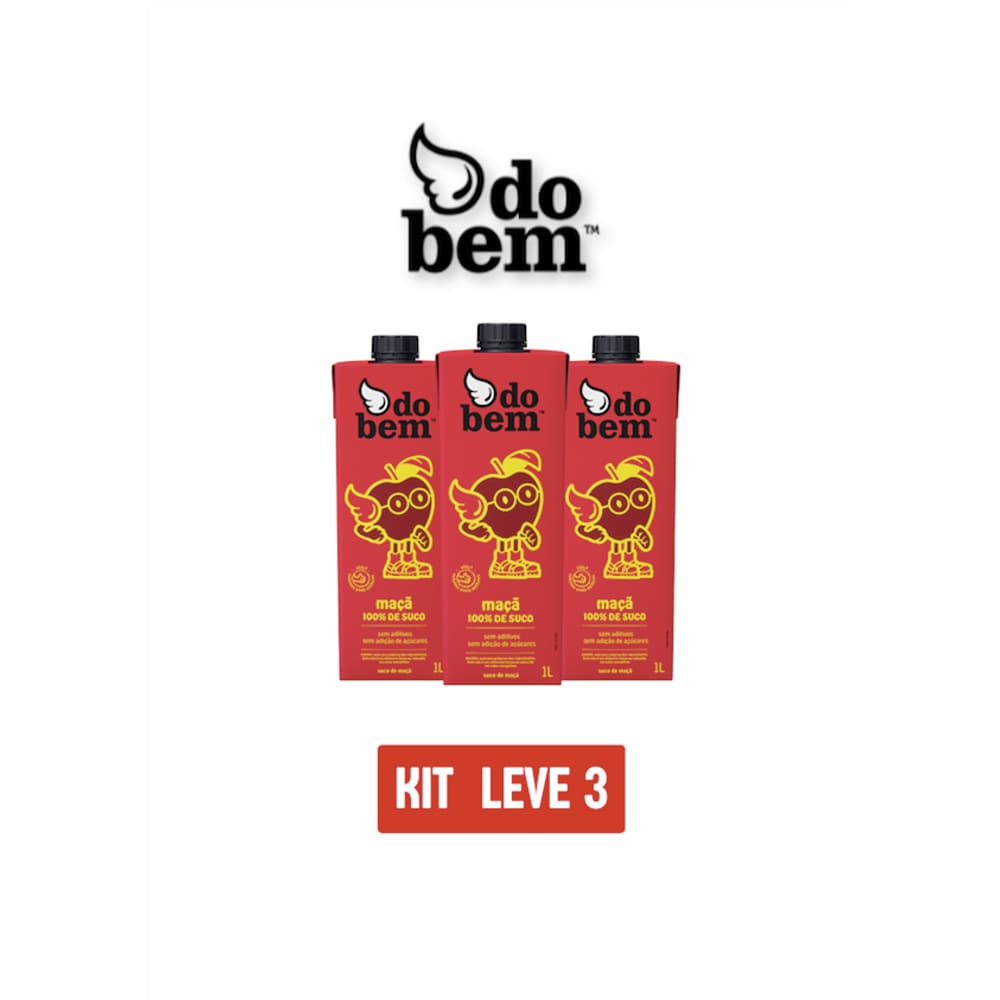 Suco De Maça 100% Do Bem 1L - Kit 3 Unidades