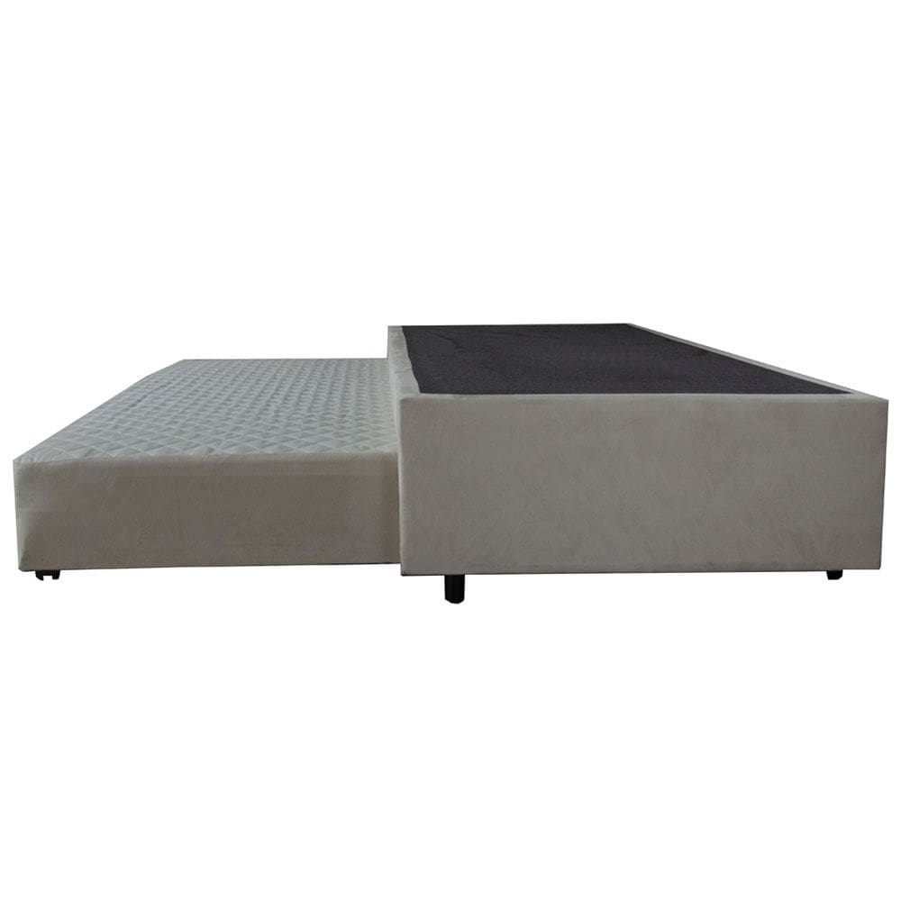 Cama Box Base Solteiro Com Auxiliar Semi Ortopedica Suede