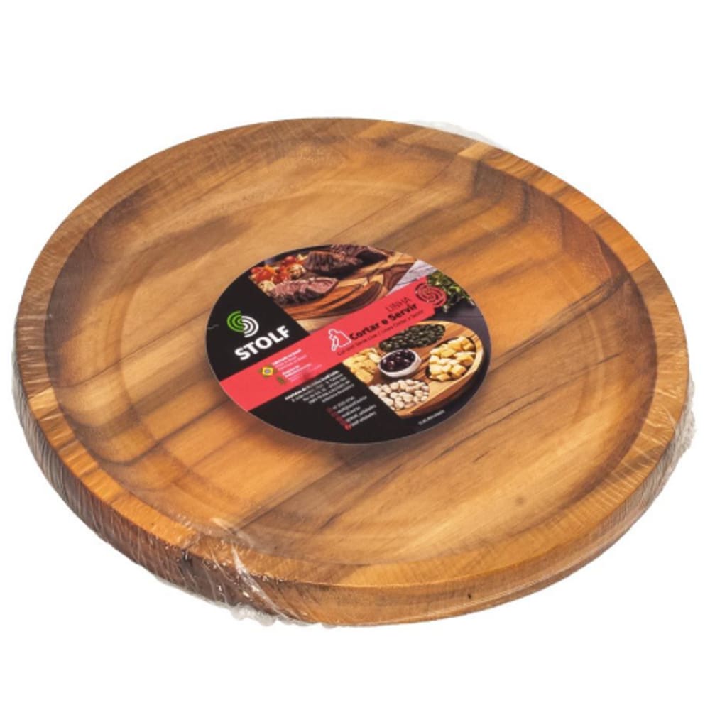 Tábua bandeja redonda cortar e servir
