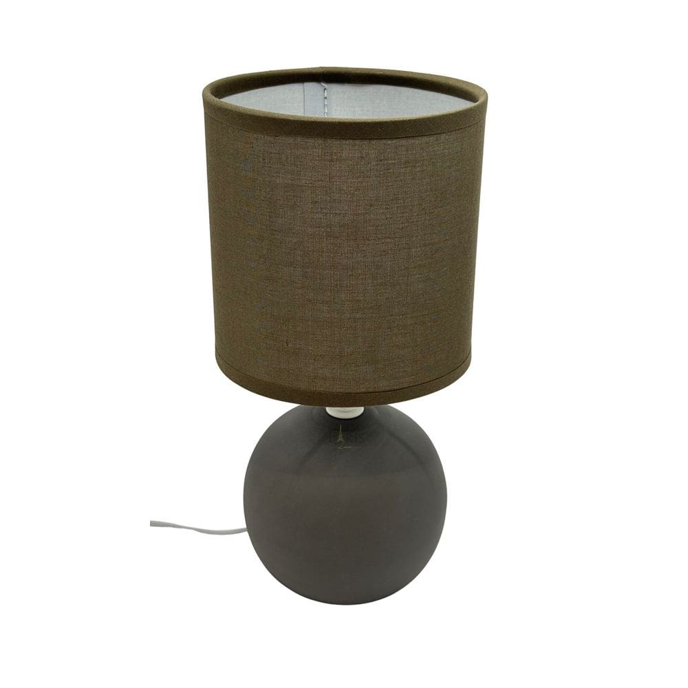 Luminária de Mesa Abajur Sfera em Alumínio com Cúpula Marrom 27cm 1E27