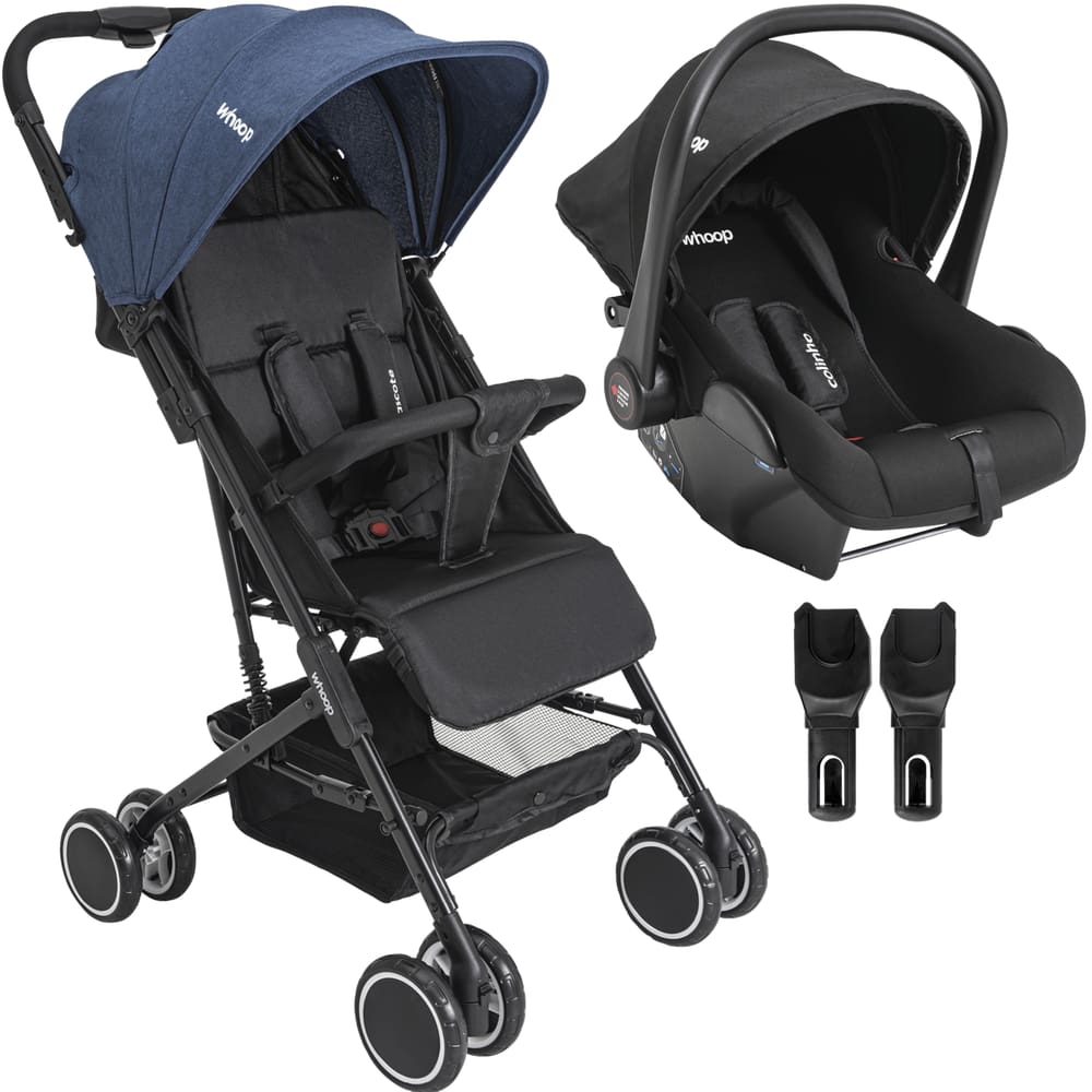 Carrinho de Bebe com Bebe Conforto Colinho Kiddo Mascote Marinho