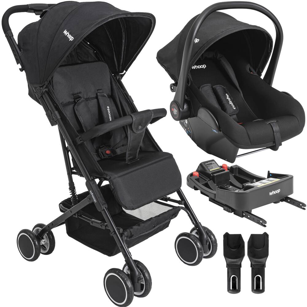 Carrinho de Bebe Bebe Conforto Colinho Base ISOFIX Kiddo Mascote Preto