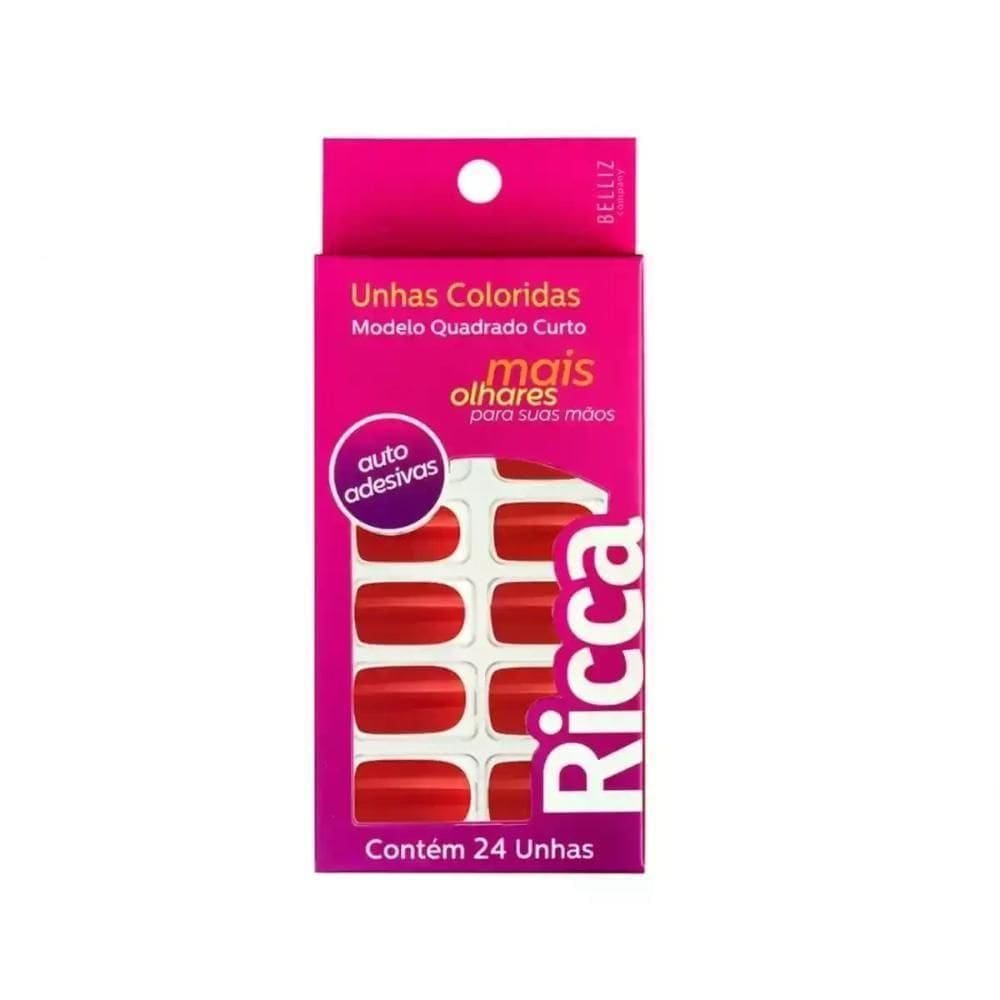 Unha Postiça Autoadesiva Rosa Guava 1847 Ricca