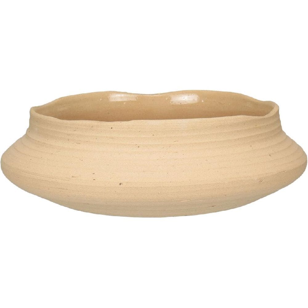 CENTRO MESA REDONDO HOME&CO CERÂMICA 7x27x27cm BEGE