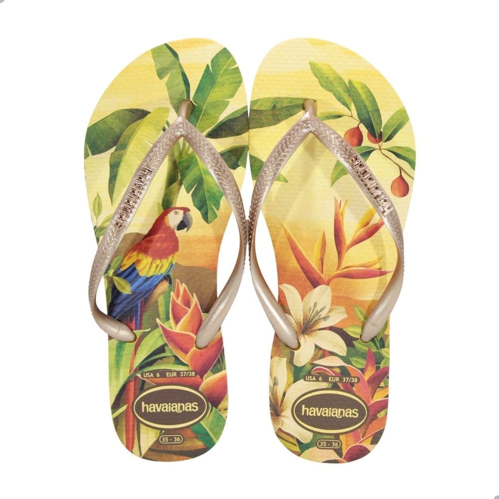 Chinelo Havaianas Slim Tropical Amarelo Caja