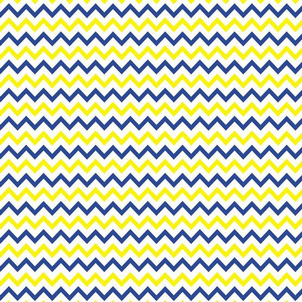 Papel De Parede Azul Escuro Amarelo Branco Chevron Adesivo