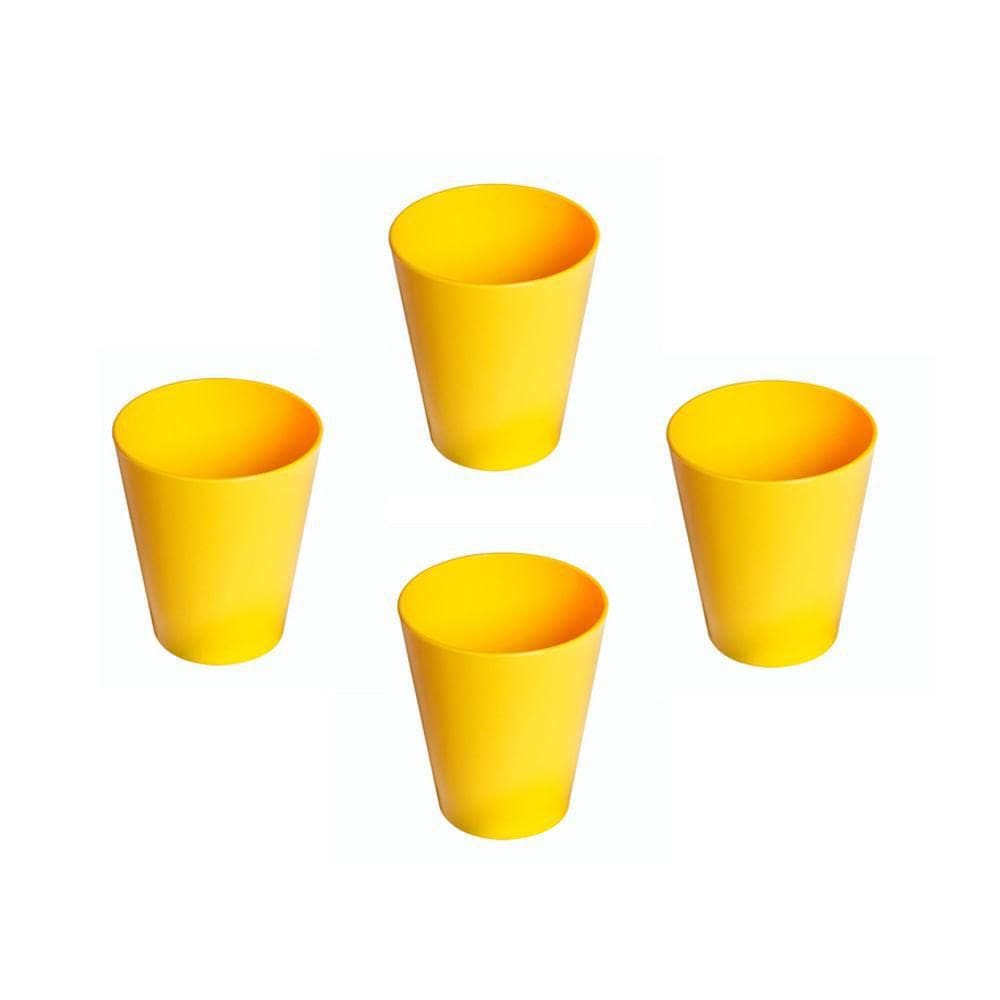 Conjunto De Copos Fresc Vemplast 350Ml 4 Peças Amarelo