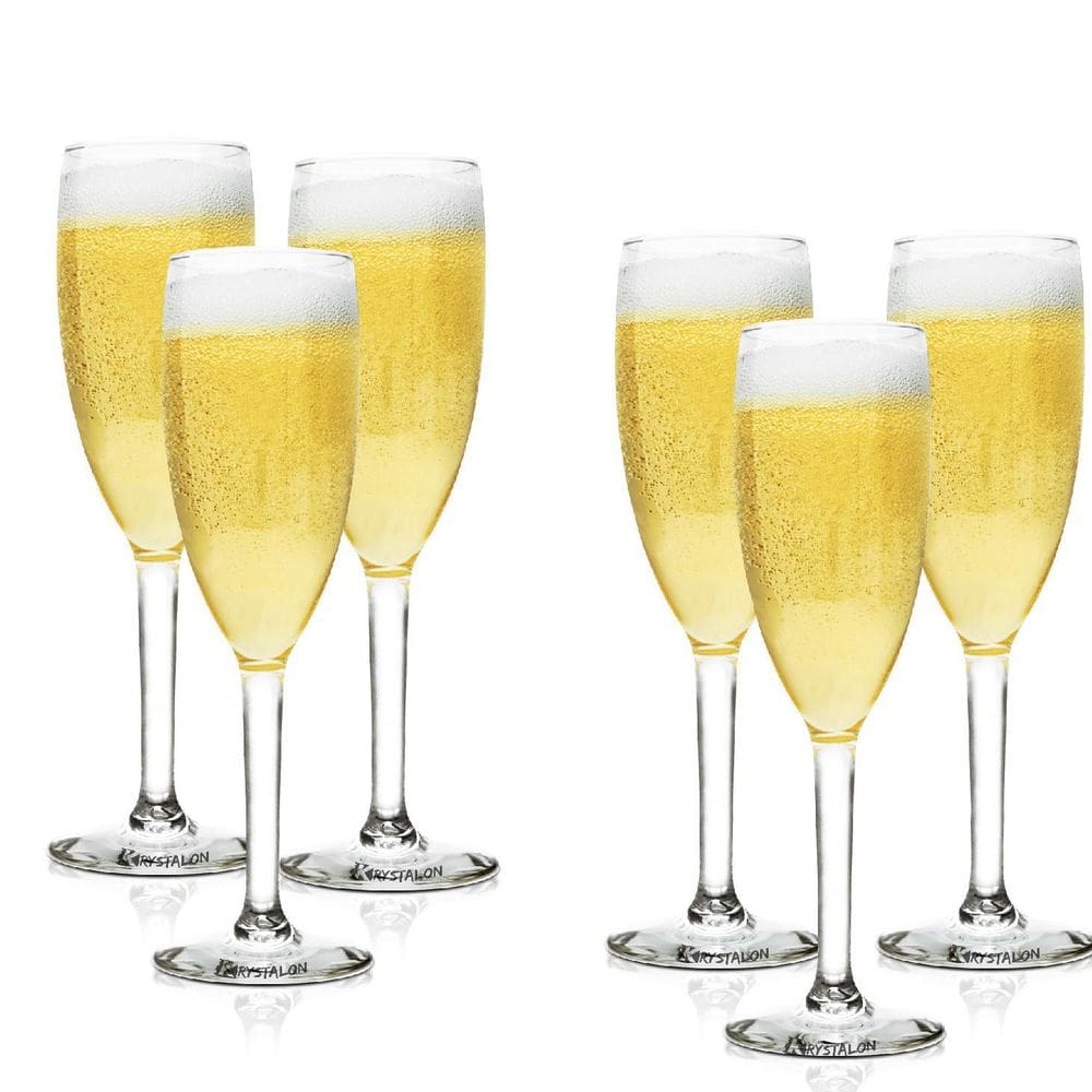 Kit 6 Taças Champagne Transparente Acrílico Transparente