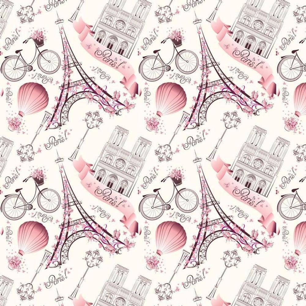 MP - Papel De Parede Paris Bala o Rosa E Amar