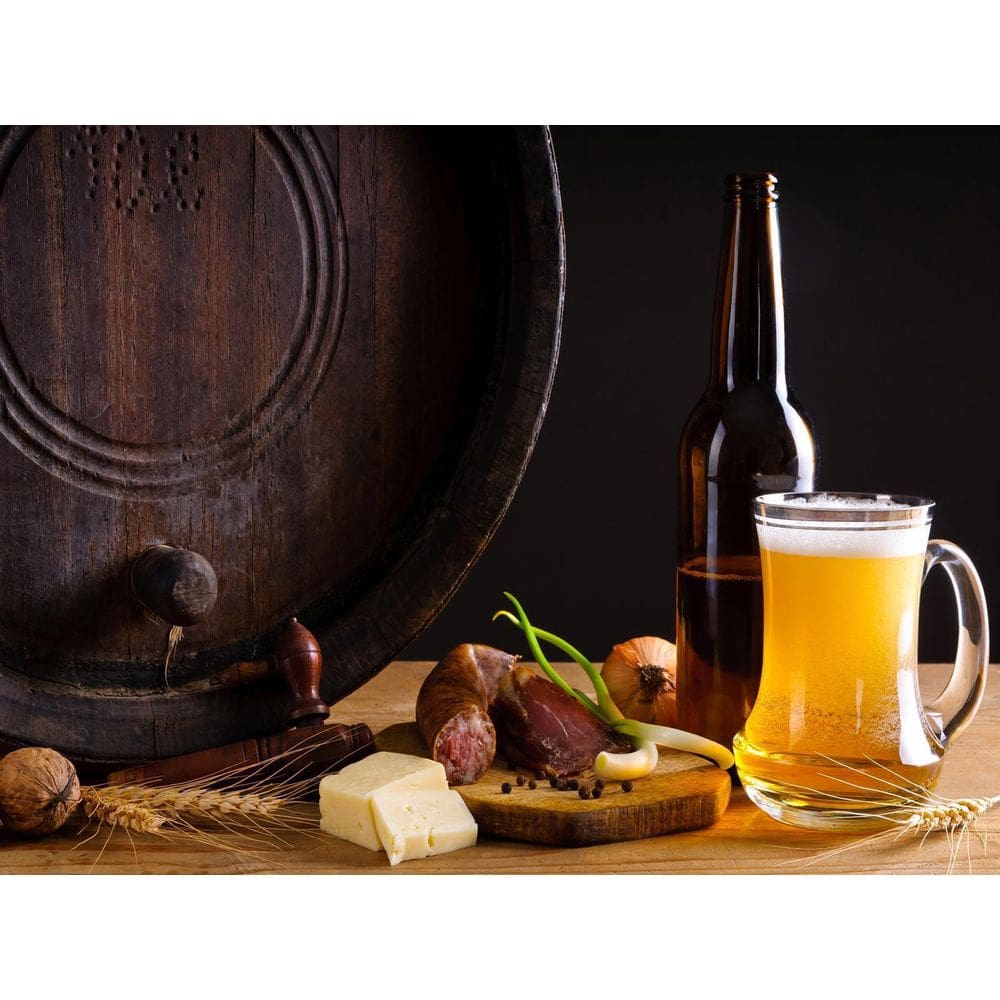 Papel De Parede Cerveja Bebida Barril Caneca 3D Al88