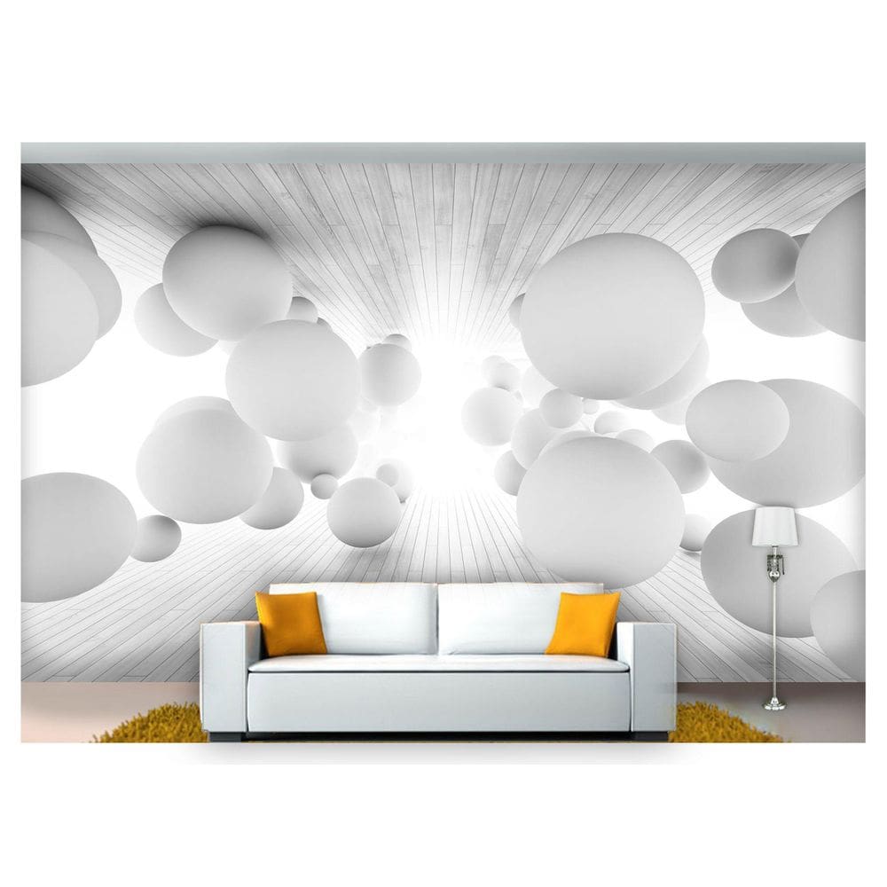 Papel De Parede Profundidade Bolas Arte Chão 3D At50