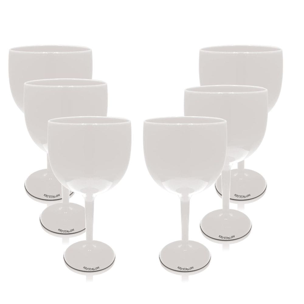 Kit 6 Taças Gin Branco Acrílico Copo Gin