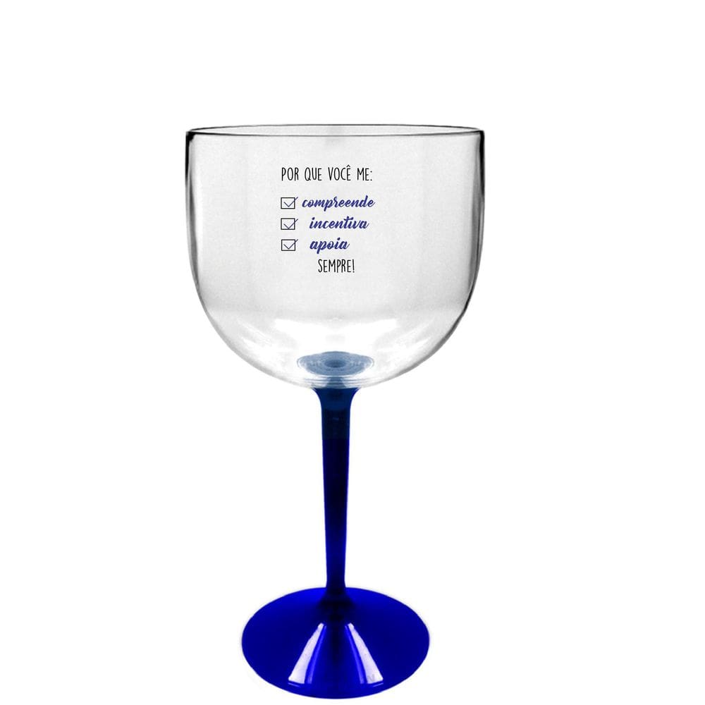 Taça Gin Bicolor Azul Para Dia Dos Namorados