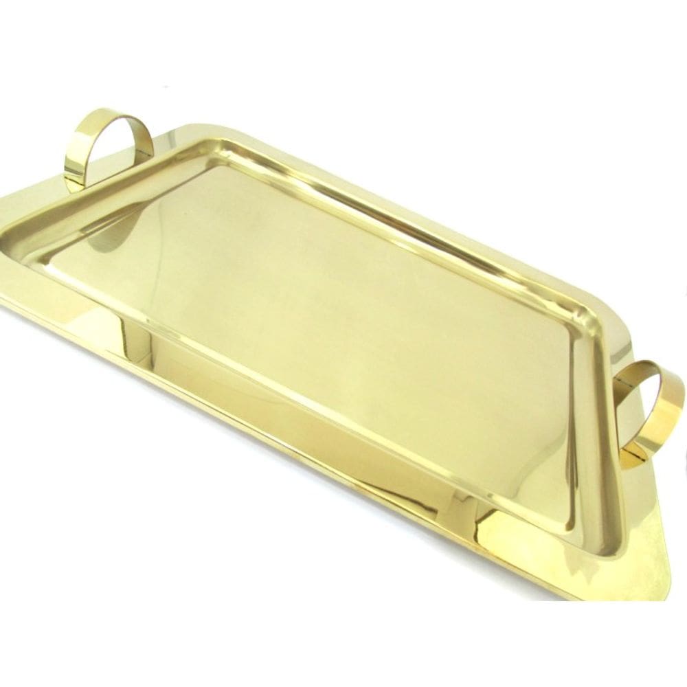 Bandeja Retangular Média Dourada- Fineza
