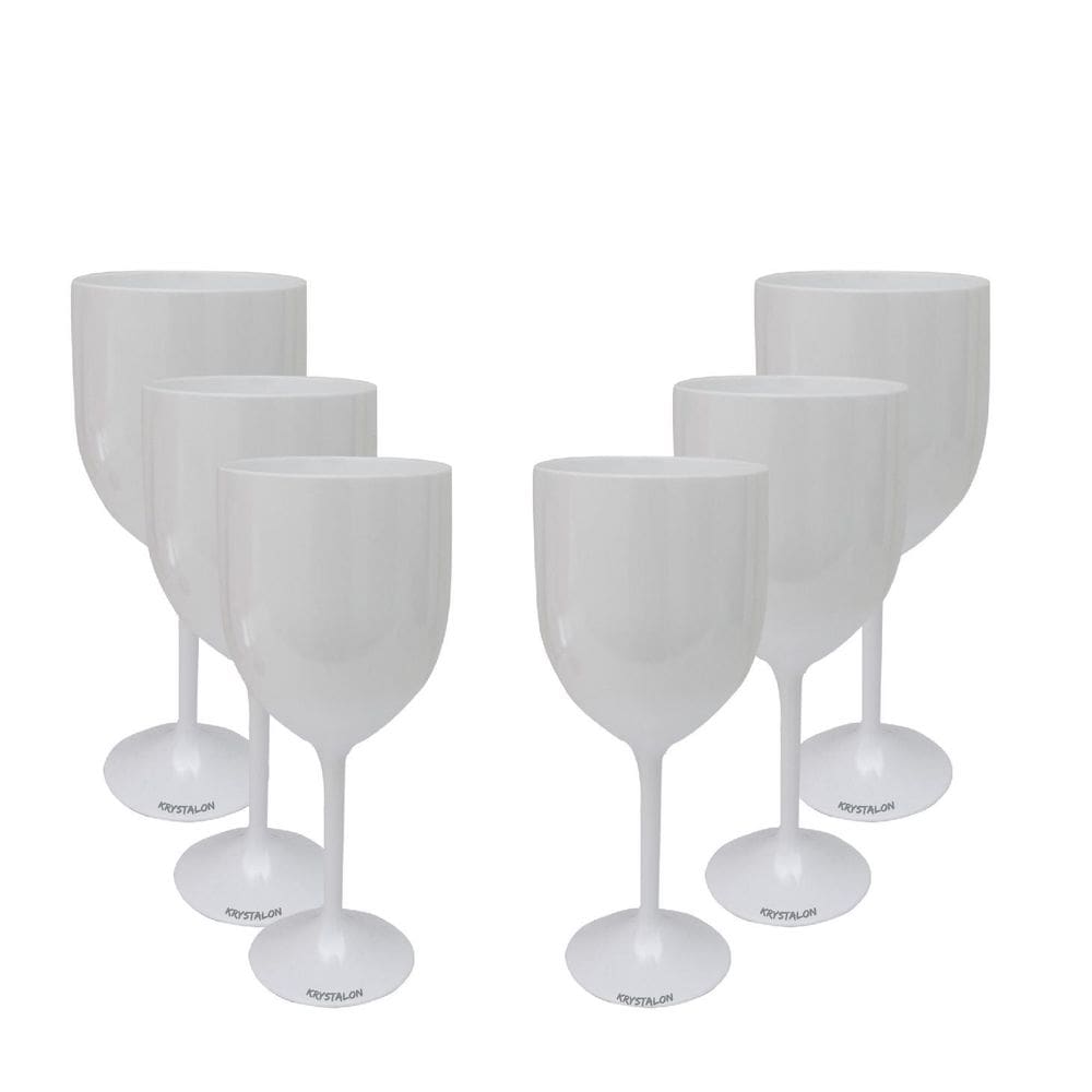 Kit 6 Taças Vinho Branco Acrílico Krystalon