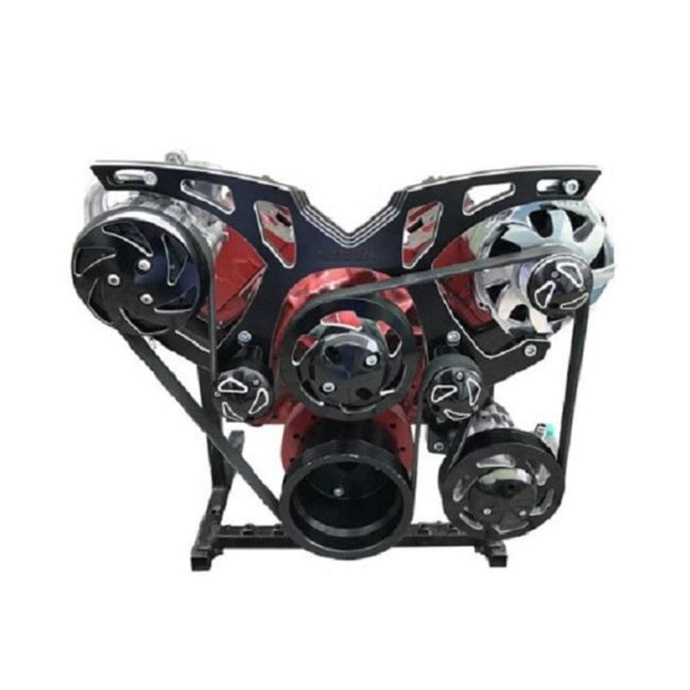 Kit De Polias Billet Black Chevrolet Gm350 Serpentine V8