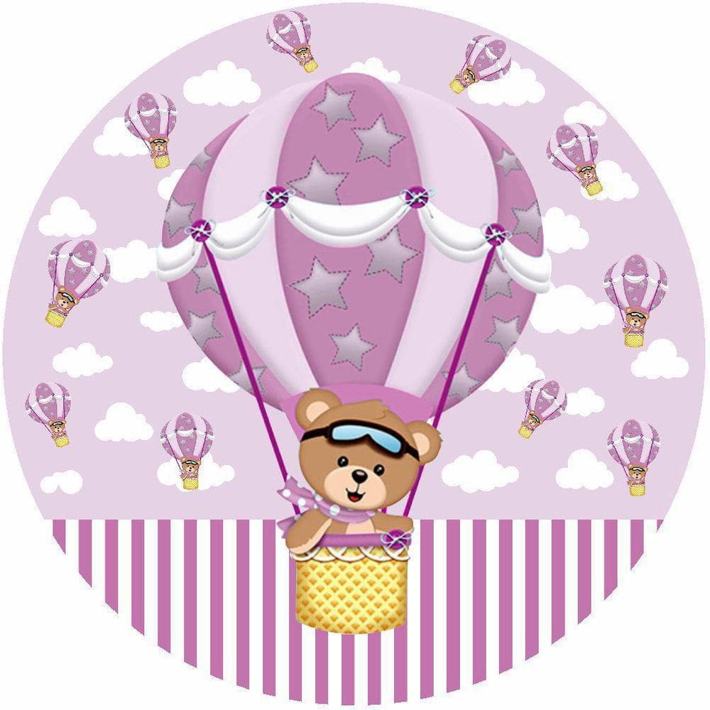 Painel Redondo De Festa Ursinho Baloeiro 130X130 - Urb01