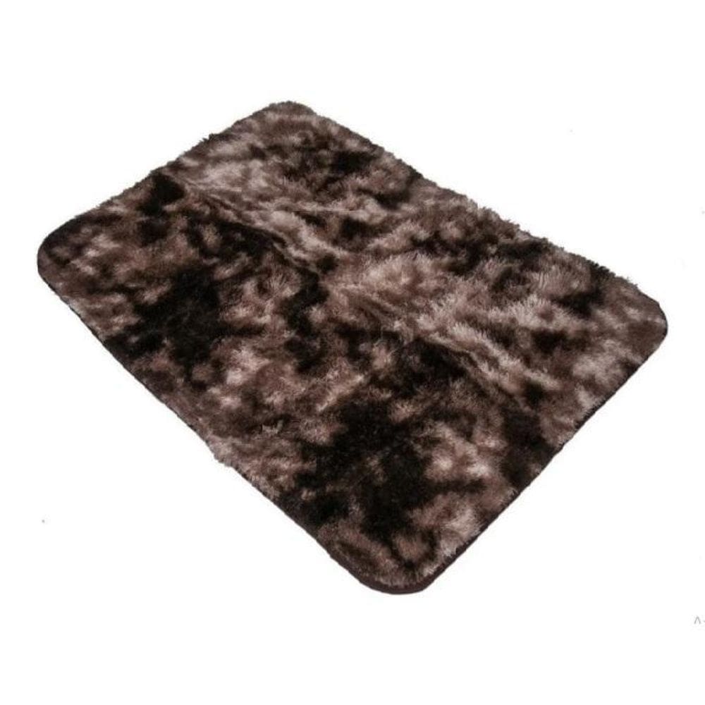 Tapete Passadeira Shaggy Felpudo Marrom Escuro 40x60cm