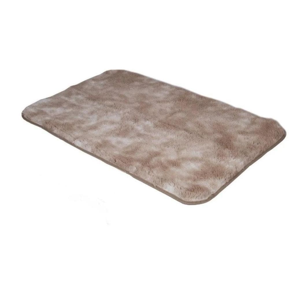 Tapete Porta Felpudo 0,40X0,60M Marrom Claro Mesclado Shaggy