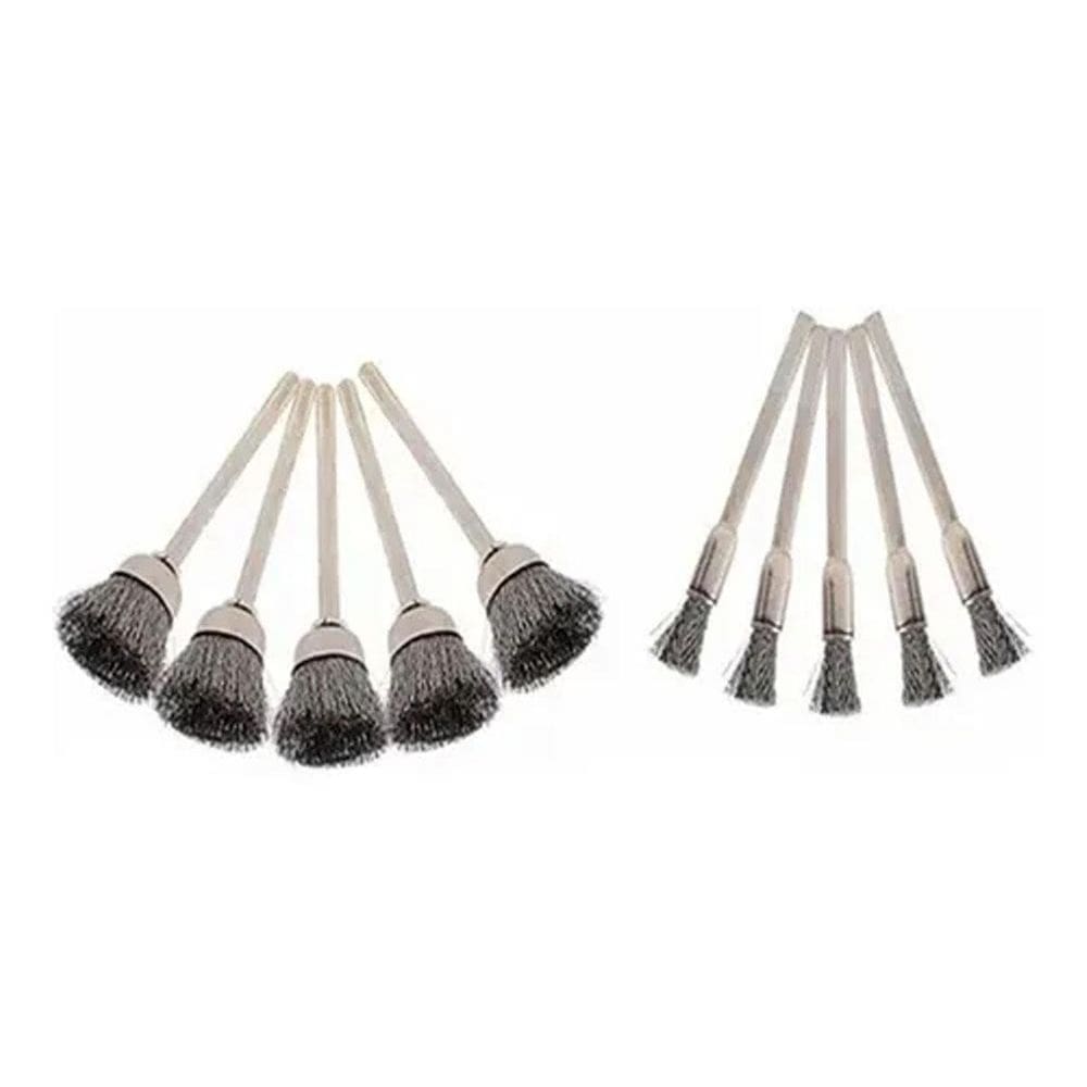 Kit 10 Escovas Com Fios De Aço Para Mini Retifica Dremel
