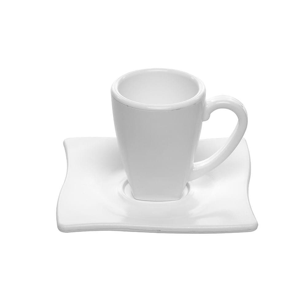 Xícara Pires Elegance Vemplast 80Ml Cook Branca