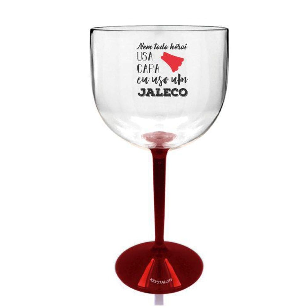 Kit 2 Taças Gin Com Base Vermelha Acrílico Profissões