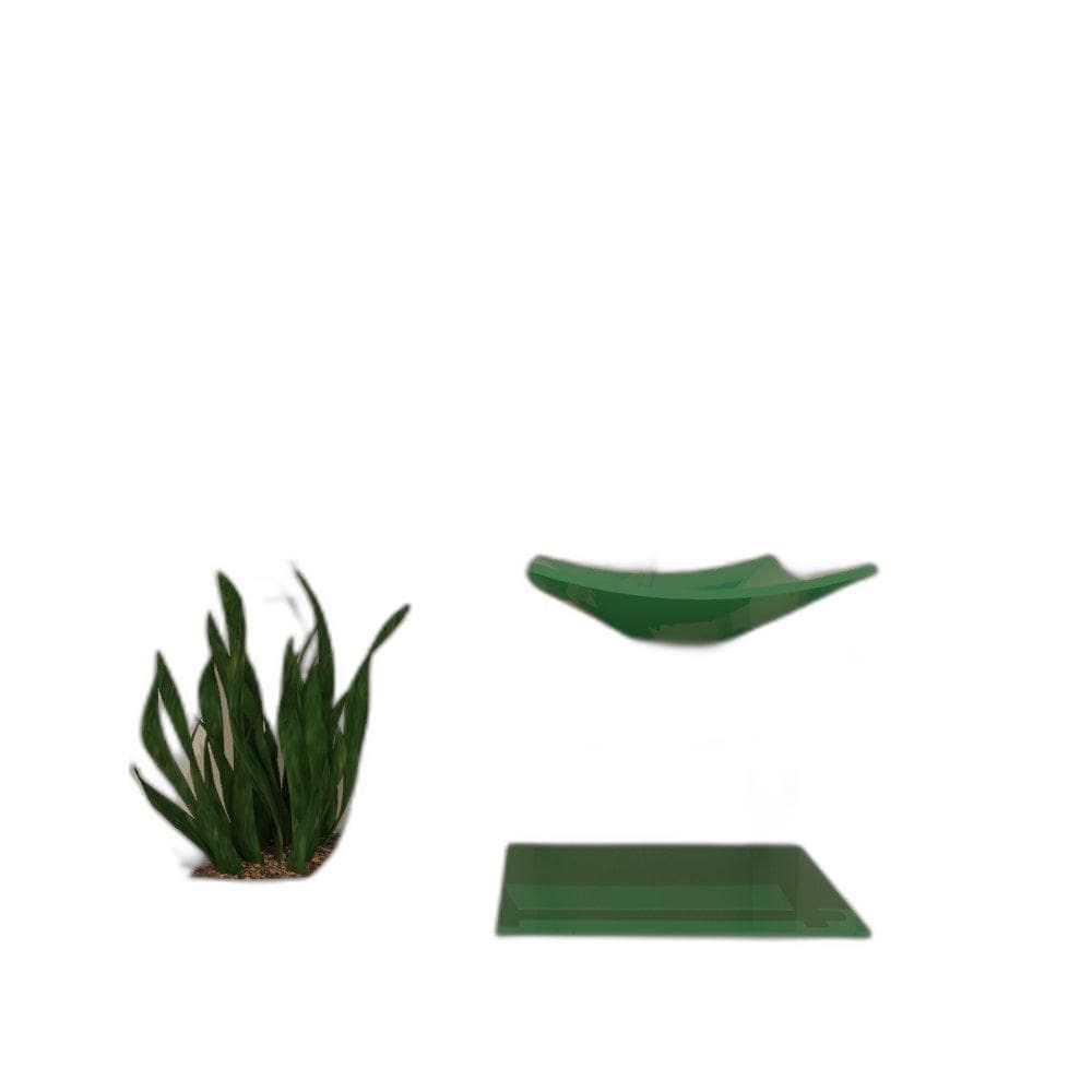 Gabinete De Vidro 45Cm Ac Com Cuba Quadrada - Verde