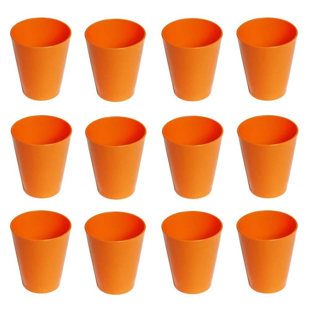 Conjunto De Copo Fresc Vemplast 350Ml 12 Peças Laranja