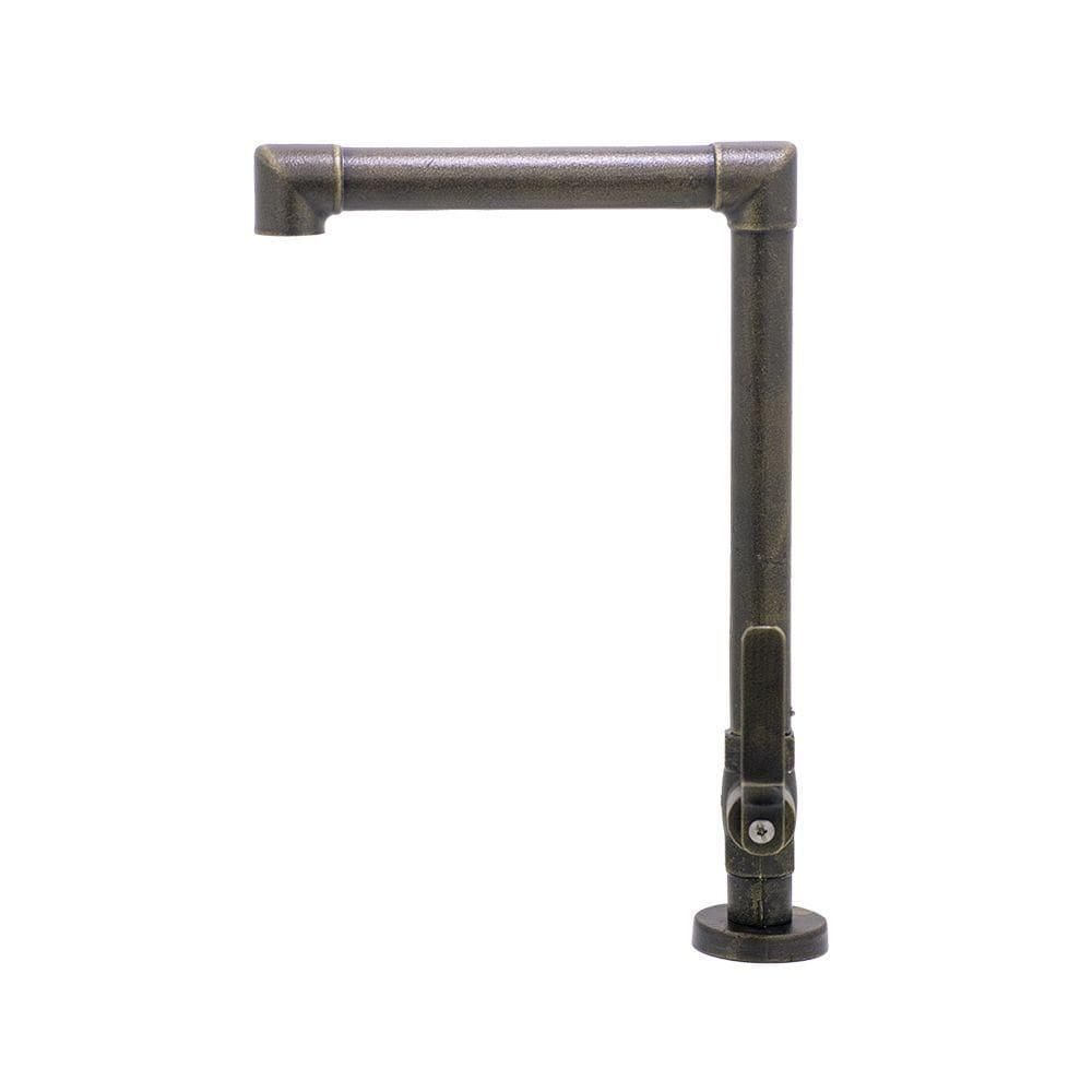 Torneira Industrial Rustica Banheiro Lavatório Bancada Mesa Cuba Alta Dourado Ouro Velho Alavanca