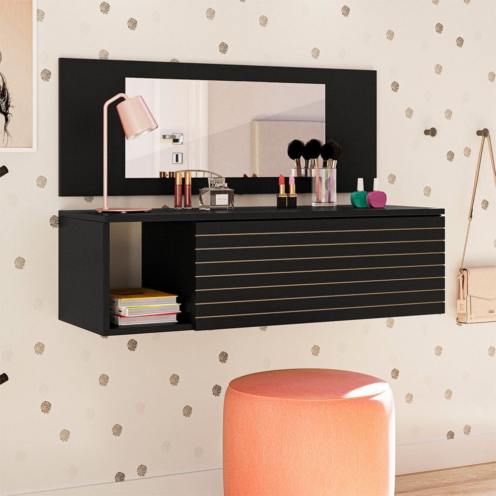 Penteadeira Camarim Suspensa Joy com Espelho Painel Gaveta Peternella Moveis