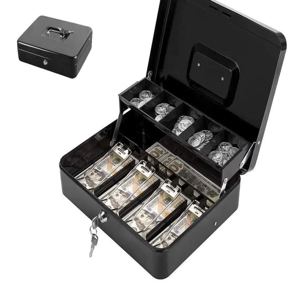 Gaveta Caixa Cofre Portatil Dinheiro Abertura Manual Chave Restaurante Food Truck Porta Joias Organizador