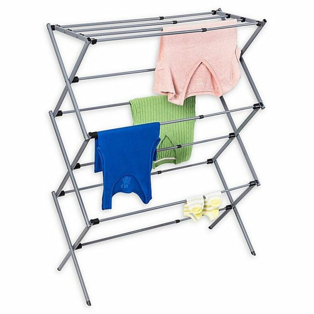 Varal Chao Secador Roupas Dobravel Telescopico Vertical Extensivel 11 Grades Portatil