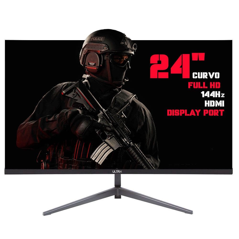 Monitor Gamer LED Ultra 24” Polegadas Curvo, Full HD,144Hz, HDR, HDMI, Display Port - ULT240G
