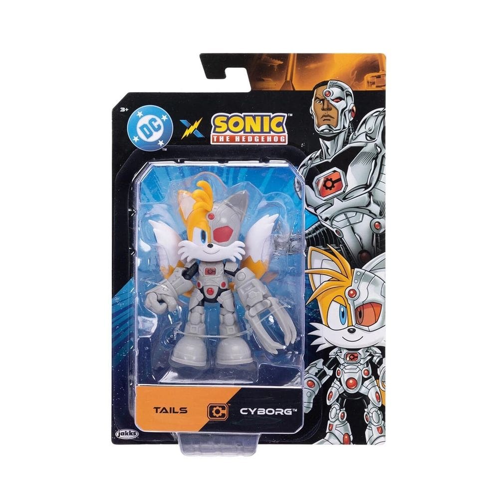 Boneco Articulado Tails Cyborg De 12cm - Sonic Warner