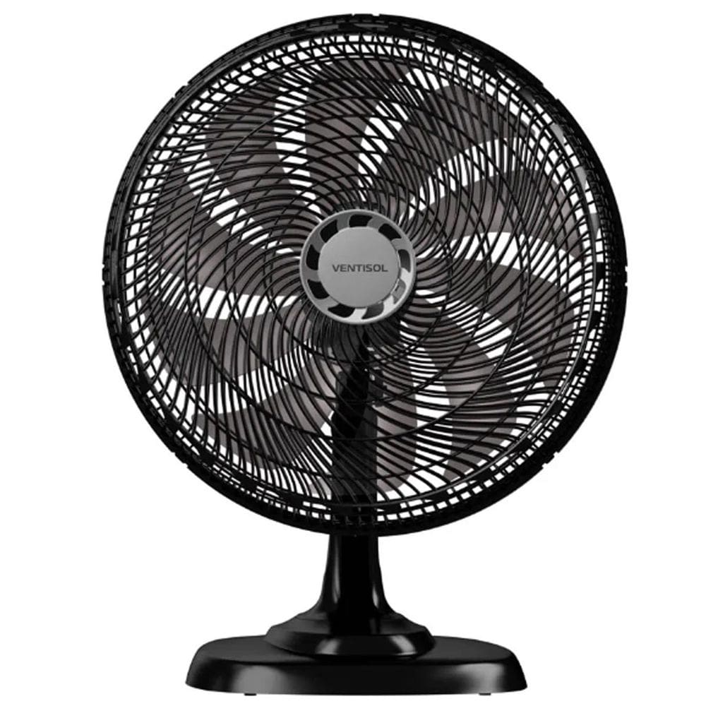 Ventilador de Mesa 50 Cm Turbo 10 Pás 150W Oscilante 3 Velocidades Preto Ventisol