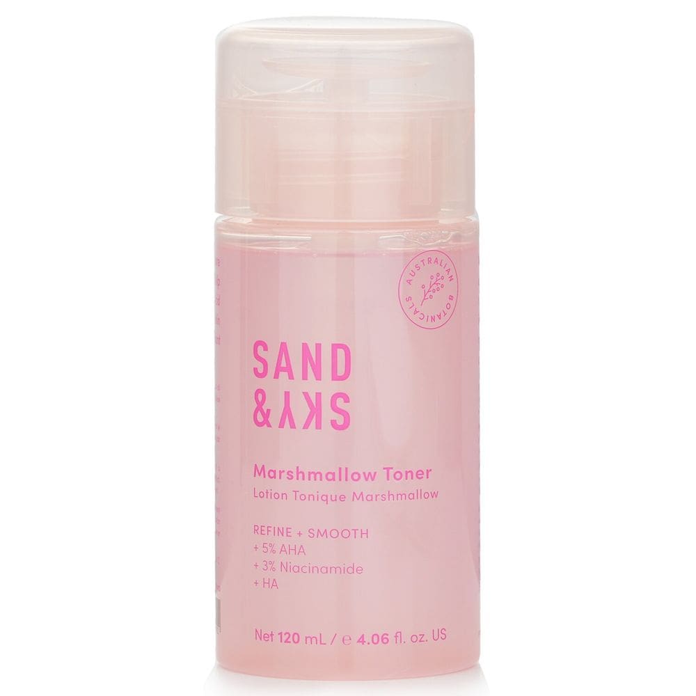 Tônico Sand & Sky Marshmallow 120 ml com AHAs, BHAs e niacinamida