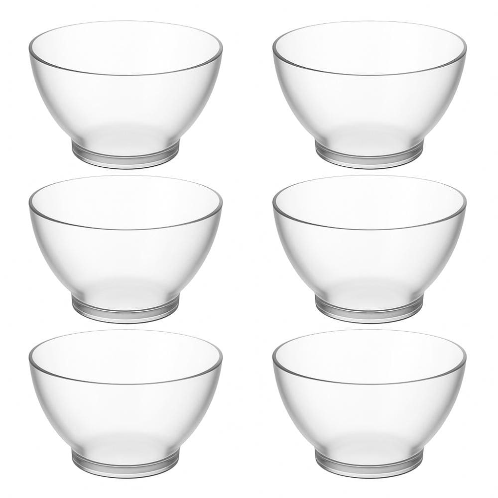 Conjunto 6 Bowls 750ml Cumbucas Plásticas Coza Incolor Sobremesas Caldos Sopas