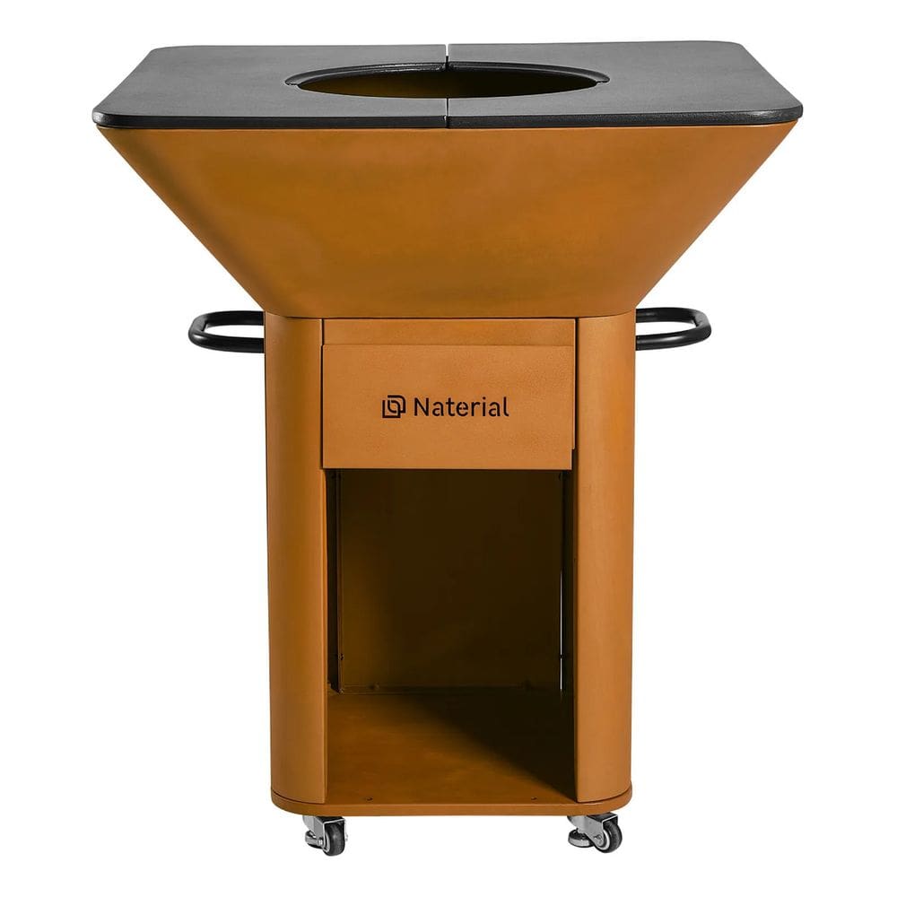 Churrasqueira Americana A Carvao Movel Quadrada Cobre Deluxe