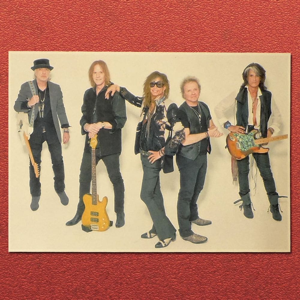 Pôster Aerosmith Rock Band Vintage para amantes da música 42x30cm