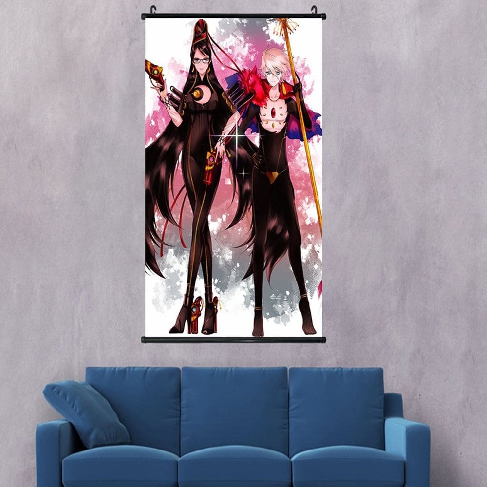 Pôster de arte de parede Bayonetta Anime em tela 40x60cm