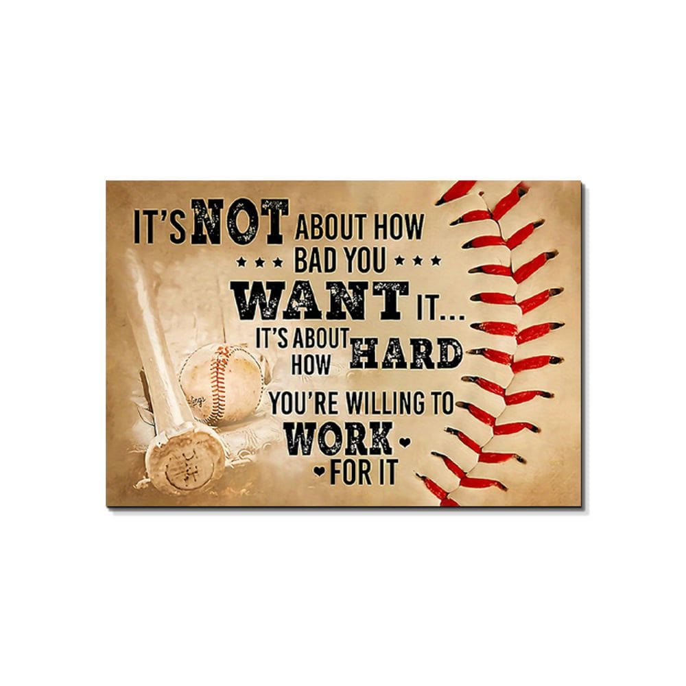 Pintura artística de parede, beisebol, esportes vintage, tecido de 40x60cm