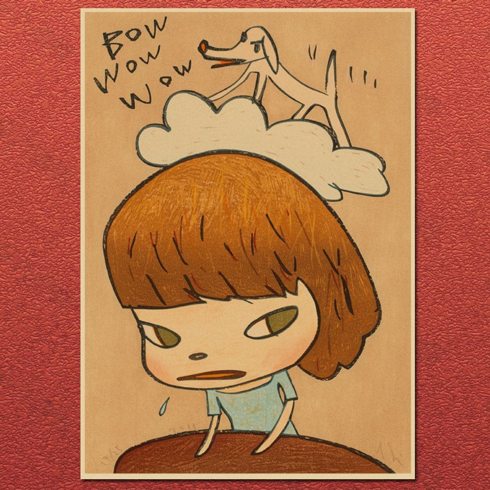 Pôster de arte com impressão de arte de parede sem moldura Yoshitomo Nara 30x42cm