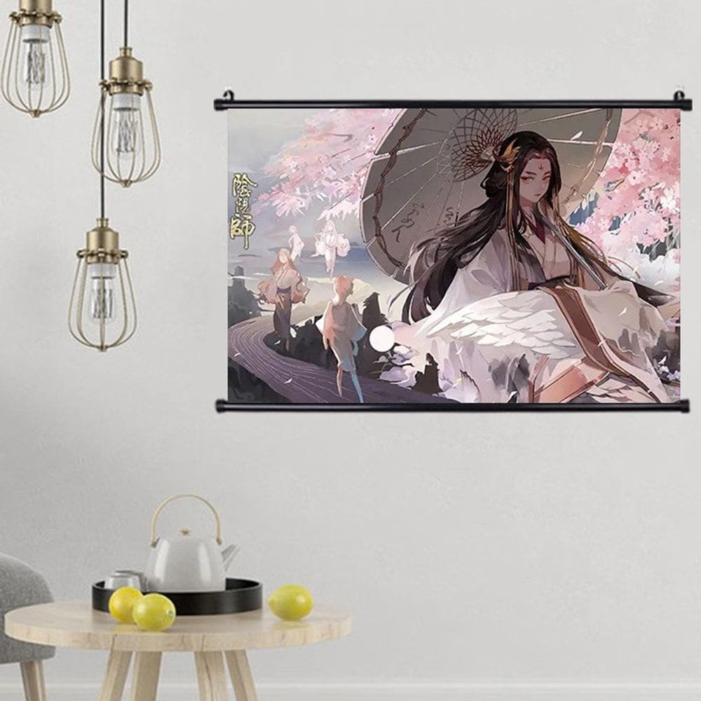 Tecido decorativo para arte de parede Scroll Onmyoji Anime 40x60cm