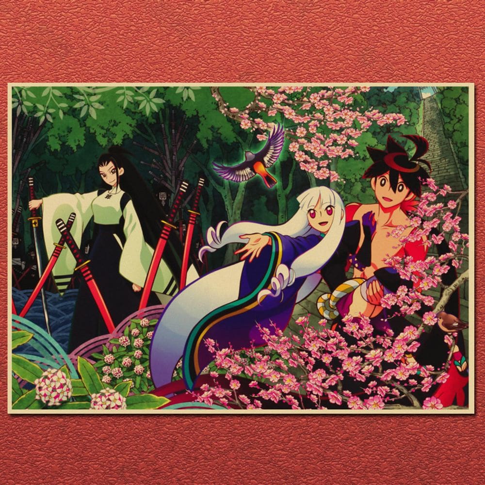 Pôster Katanagatari Anime Vintage Kraft Paper Art 20x30 cm